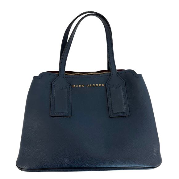 Marc Jacobs The Editor Bowling Bag Small Tote Navy Blue - Picture 1 of 11